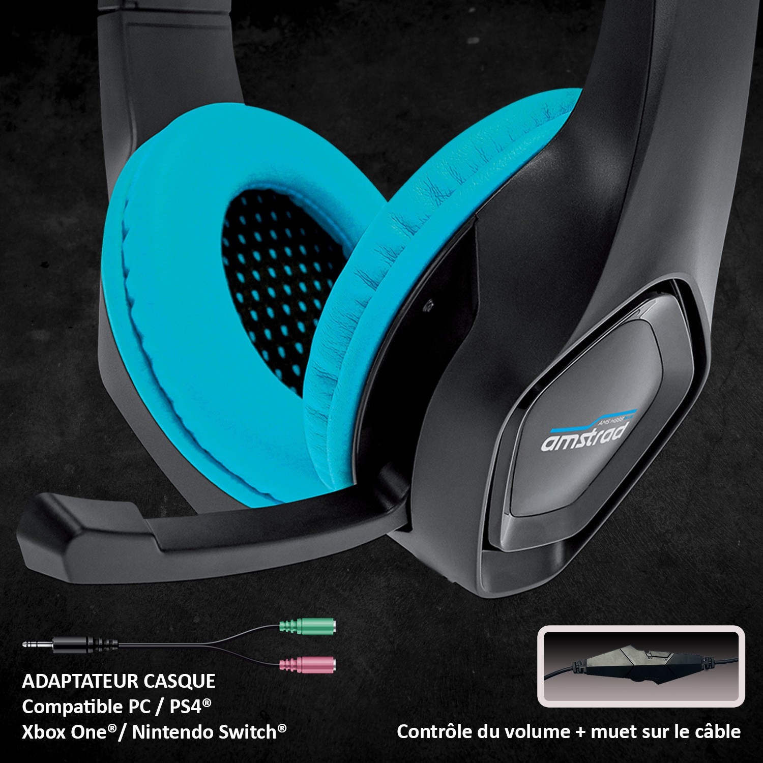 Casque AMSTRAD AMS-H888-BLUE — image 3