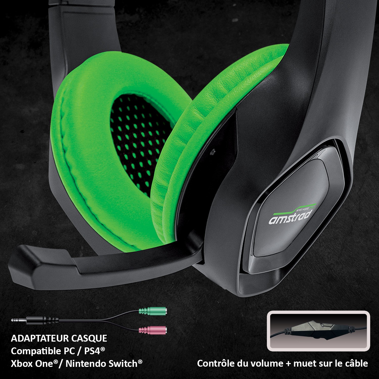 Casque AMSTRAD AMS-H888-GREEN — image 3