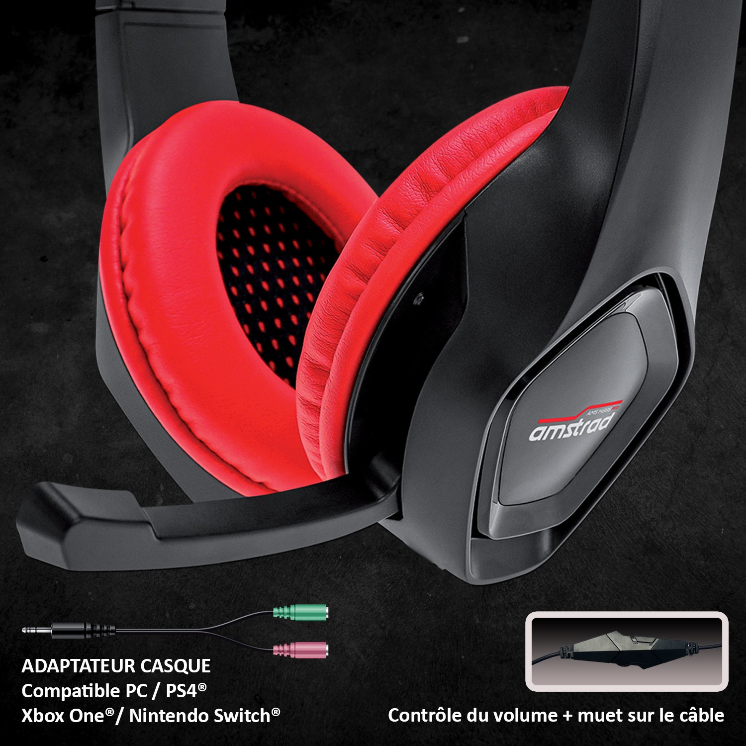 Casque AMSTRAD AMS-H888-RED — image 3