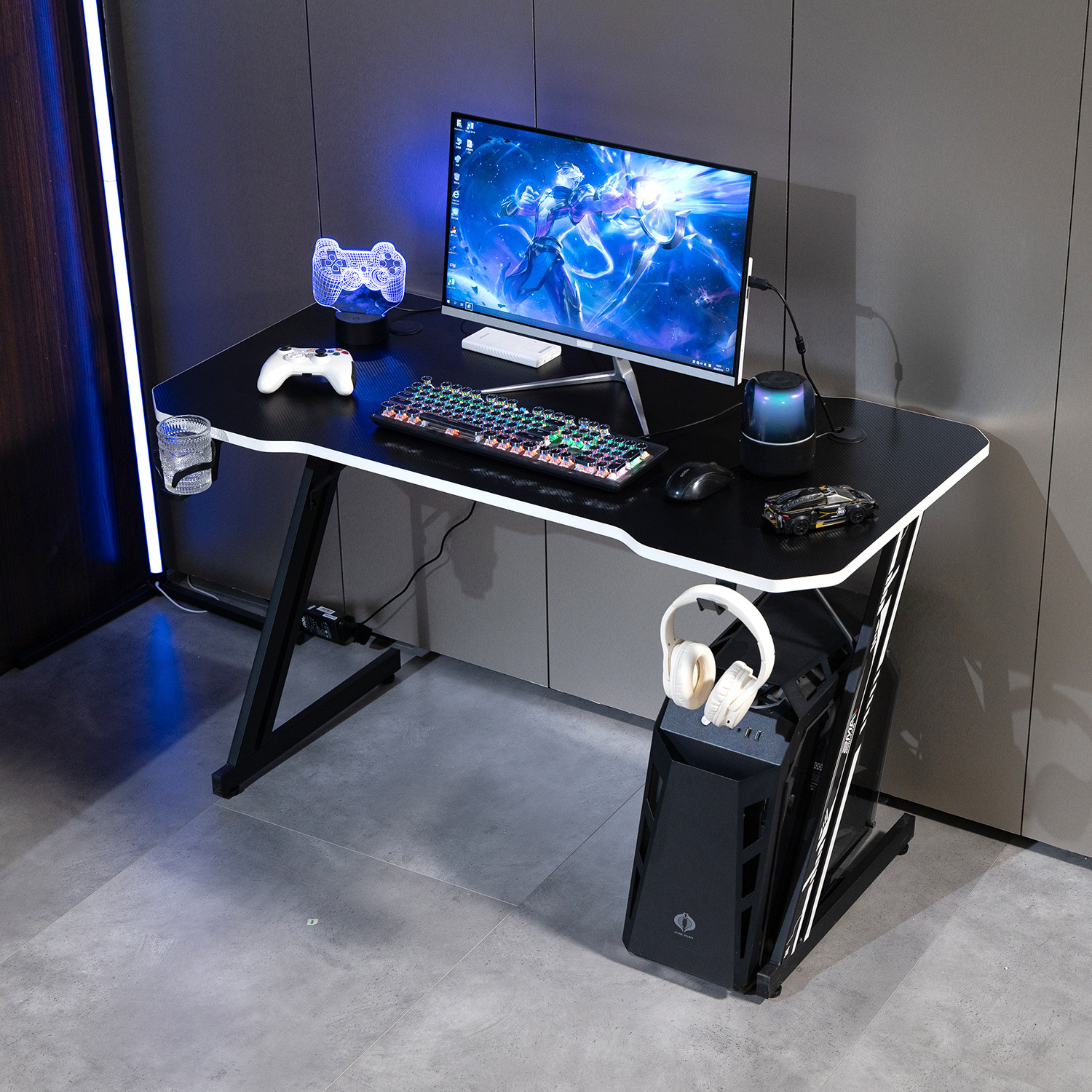 GAMERDESK-120Z-WHITE — vue alternative