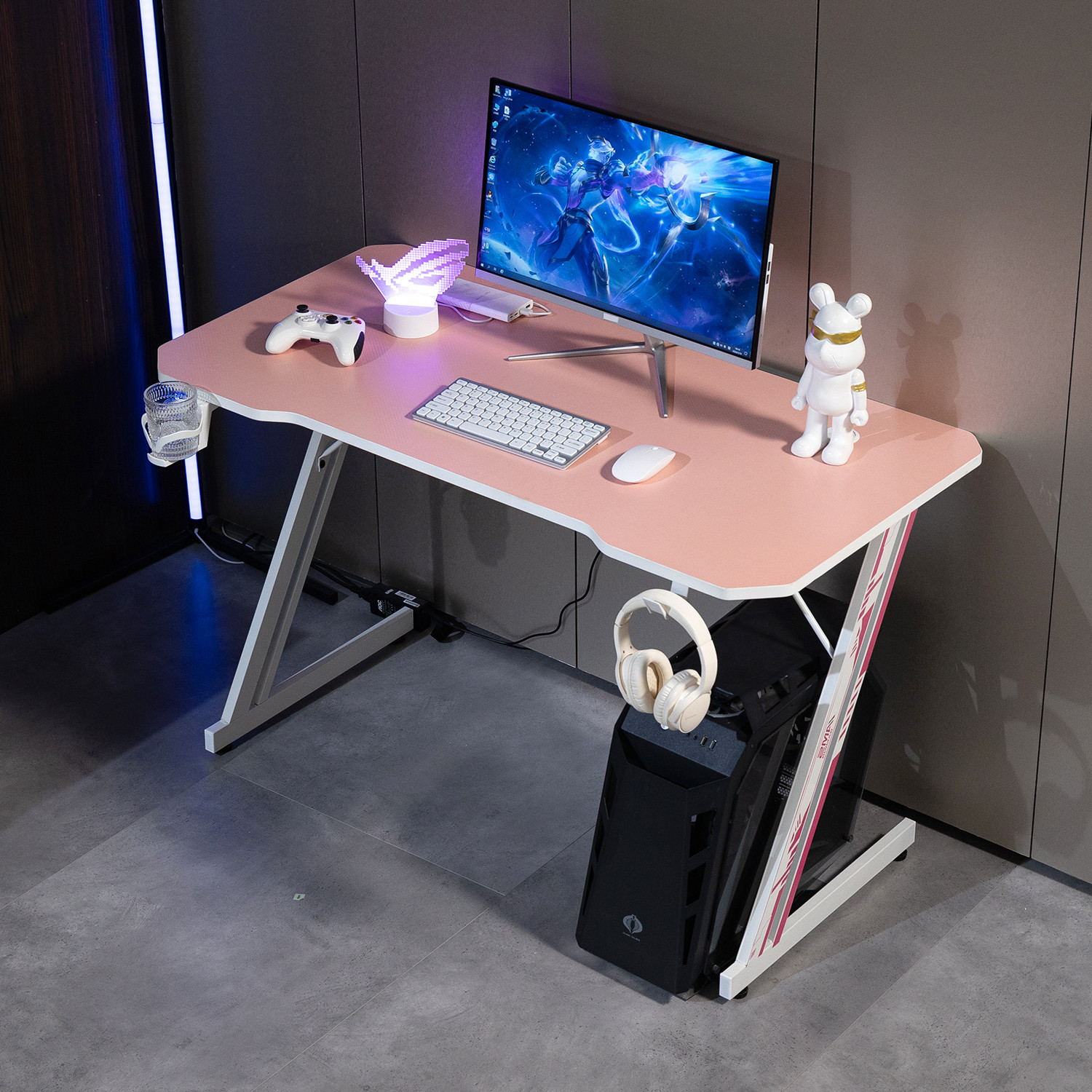 GAMERDESK-120Z-PINK — vue alternative