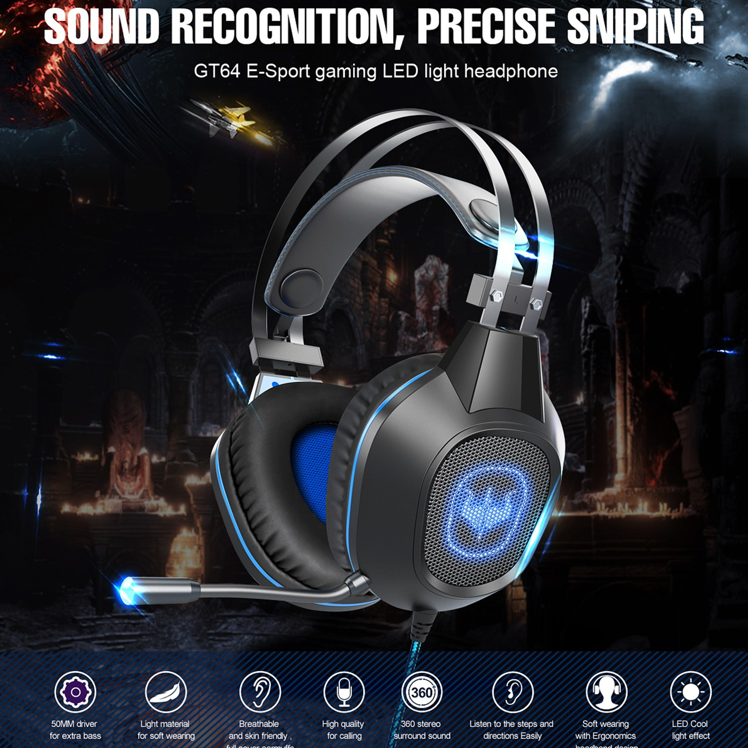Casque OVLENG GT64-BLUE — image 2