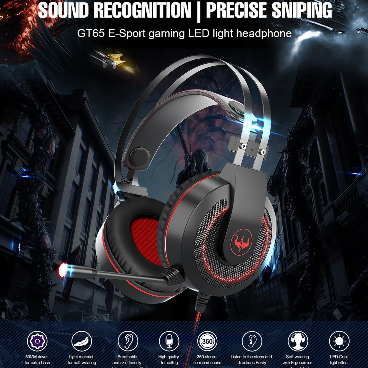 Casque OVLENG GT65-RED — image 2