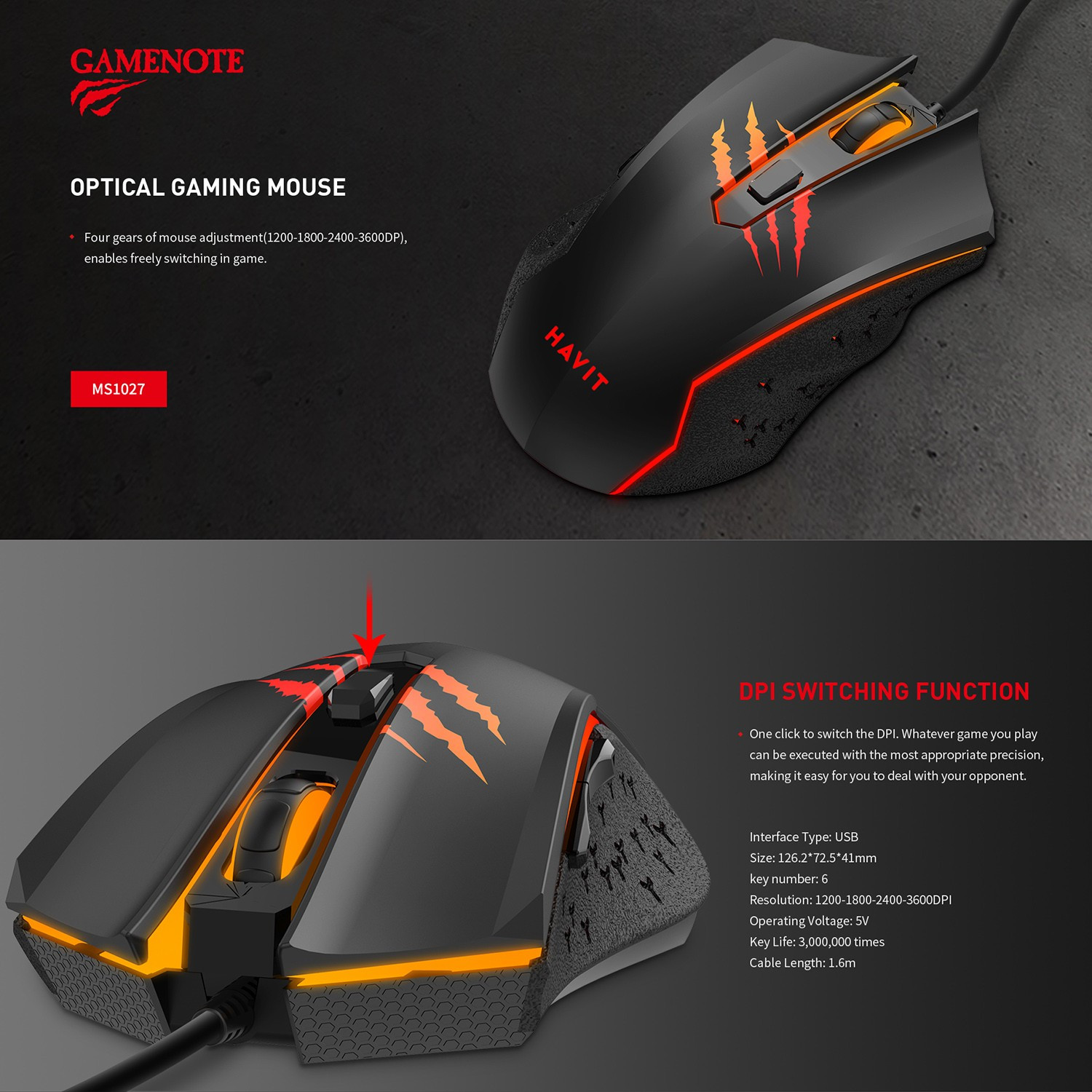 Souris GAMENOTE MS1027 — image 3