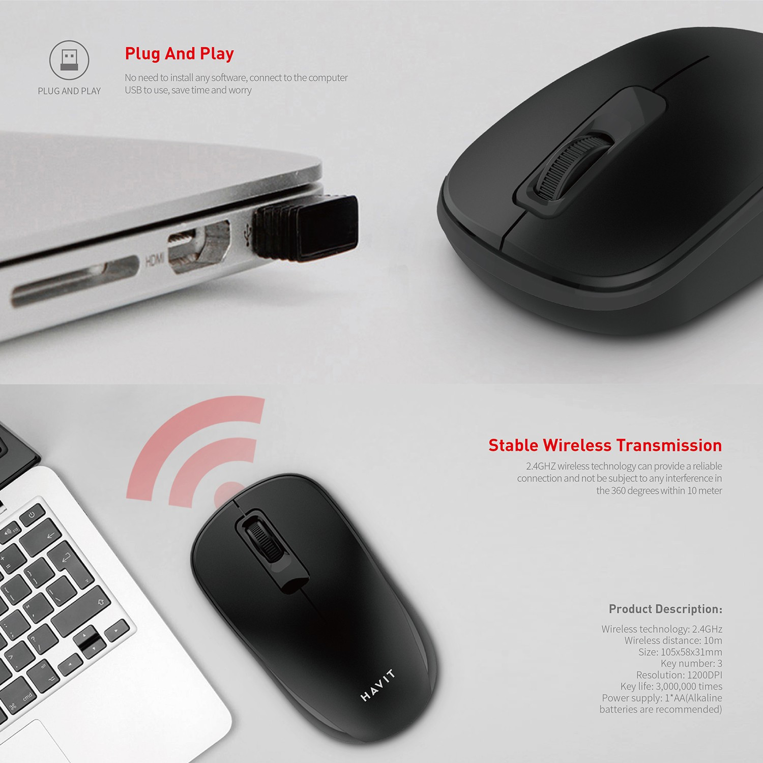 Souris HAVIT MS626GT — image 3