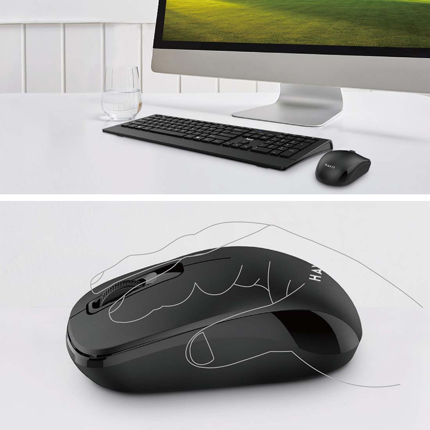 HAVIT MS66GT Souris bureautique sans fil 2,4 Ghz - 3 boutons - Portée 10 mètres - Nano récepteur - coloris noir — image 4